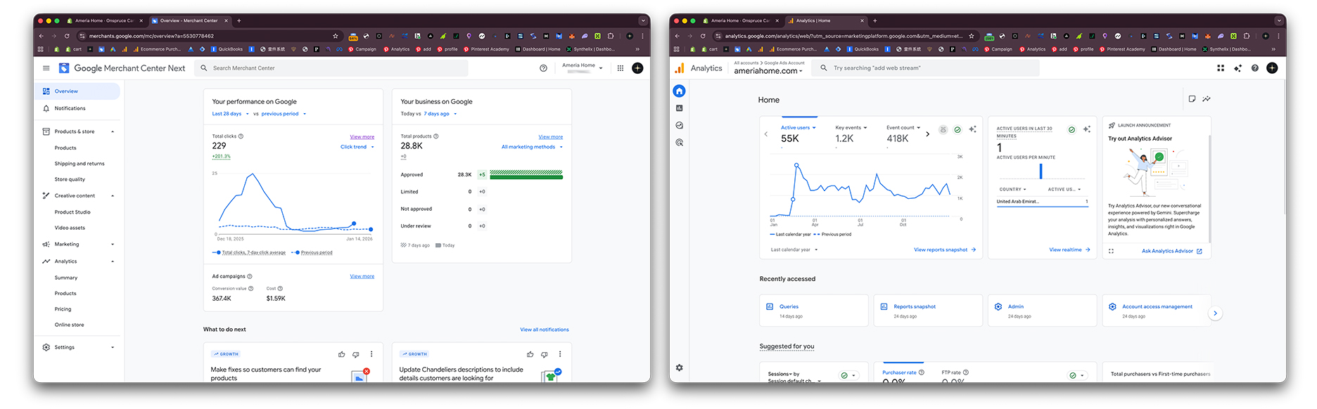 Google Analytic and Merchant